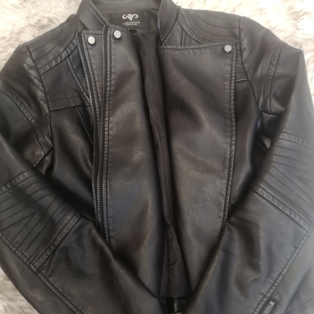 Leather motorcycle jacket